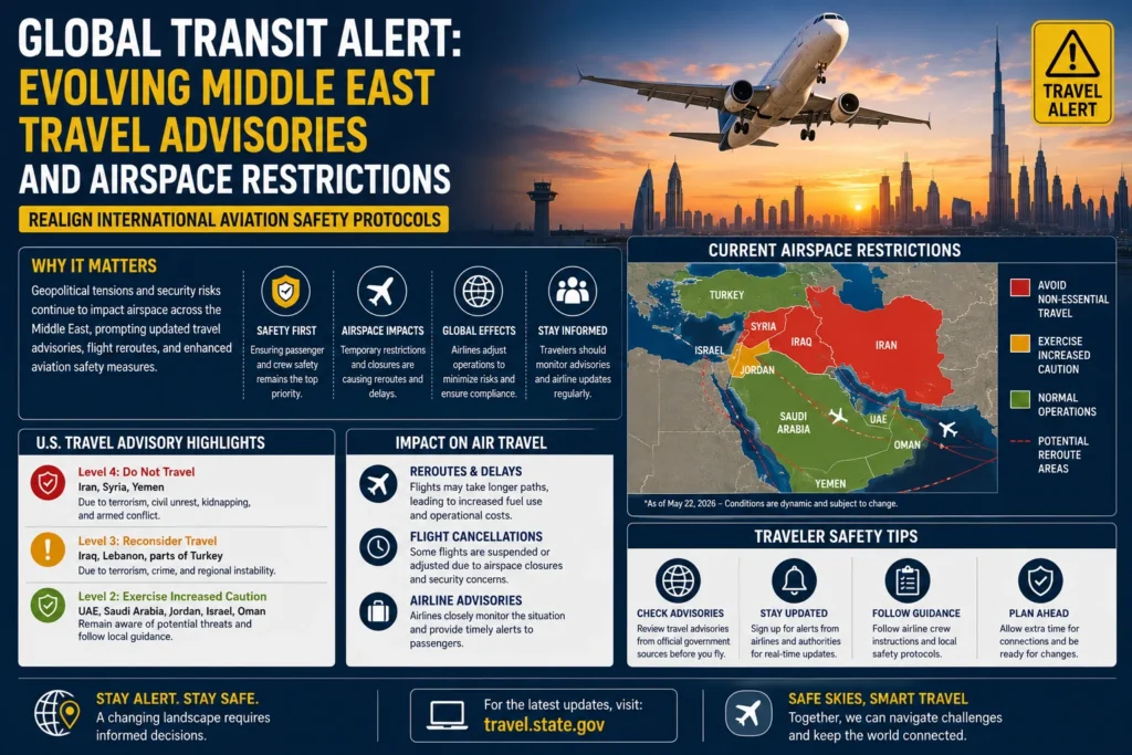 Global travel advisories on aviation safety