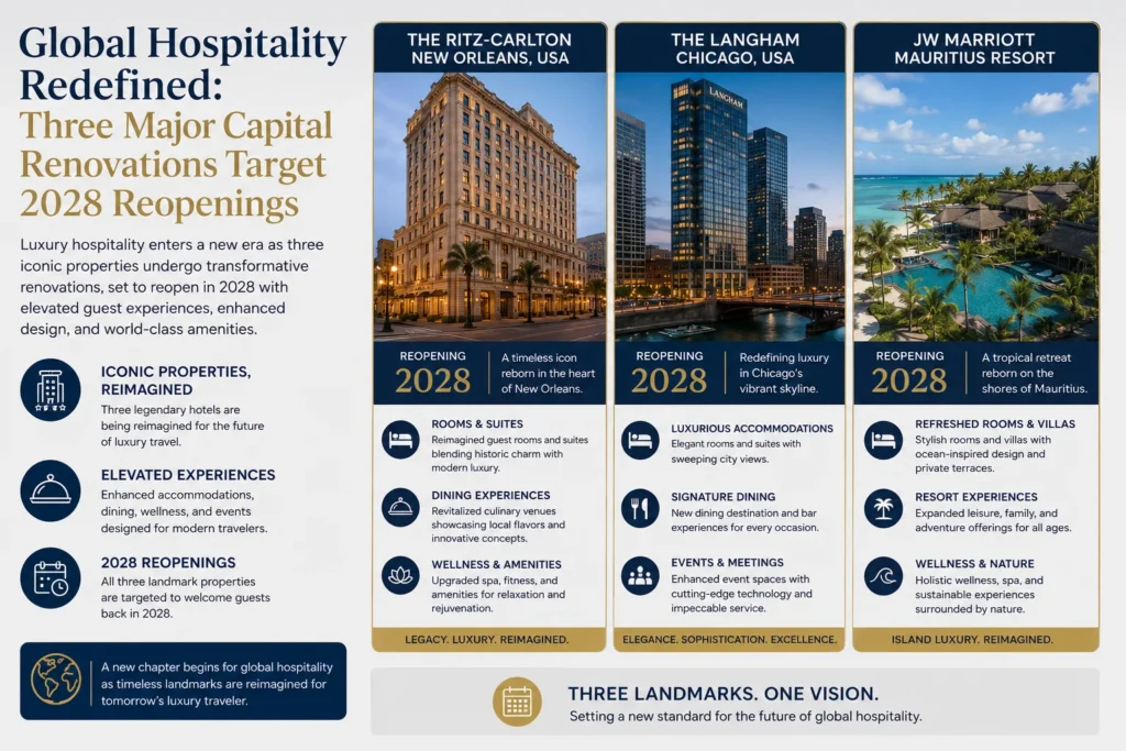 Hotel renovations for 2028 reopenings