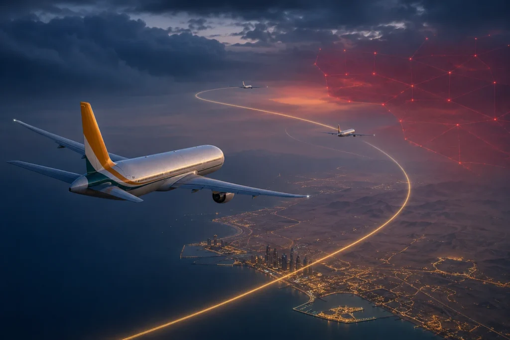 Indian airliners reroute around restricted airspace