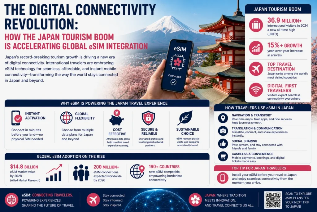 Japan eSIM travel revolution infographic