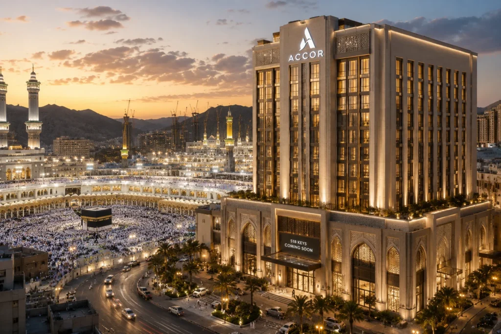 Makkah cityscape at golden hour