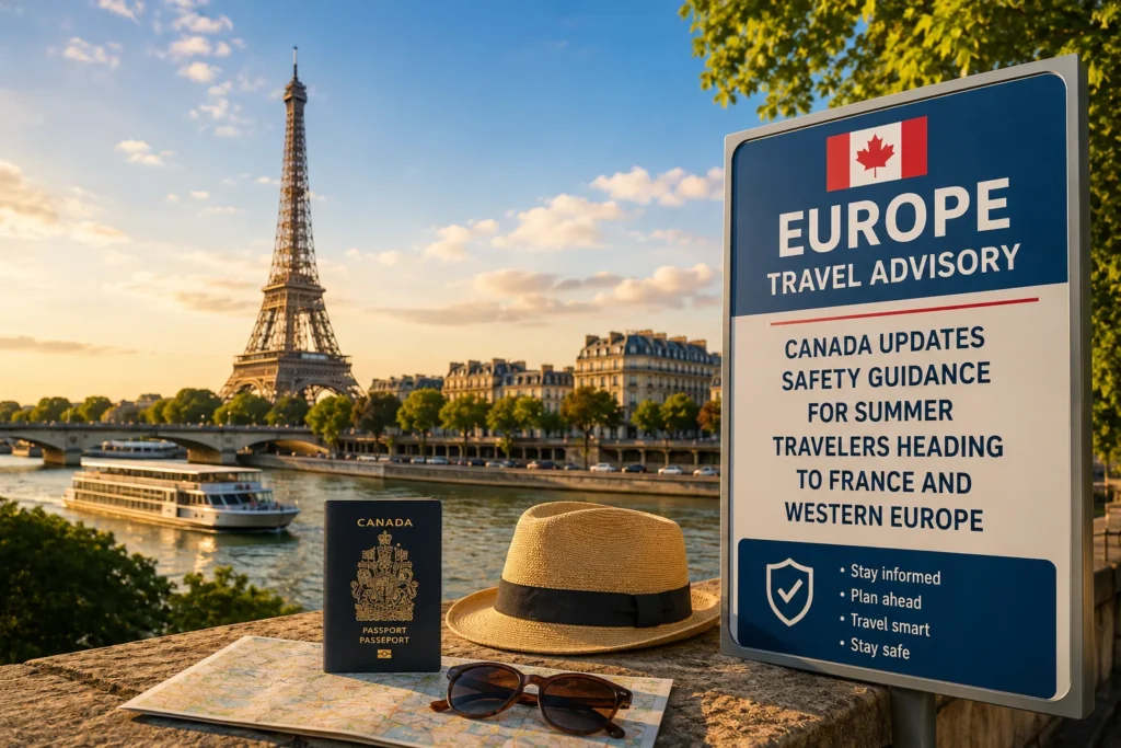 Paris travel advisory at golden hour
