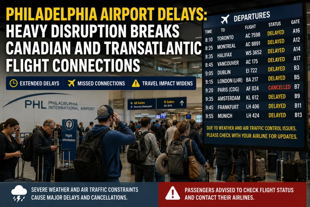 Philadelphia airport flight delays and disruptions