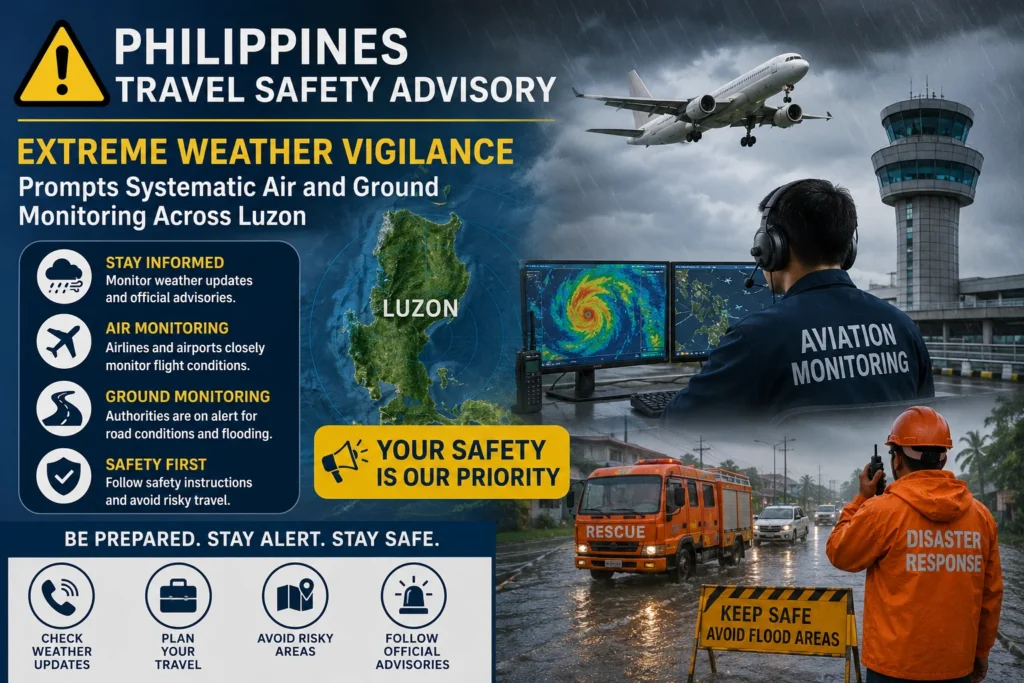 Philippine travel safety advisory poster
