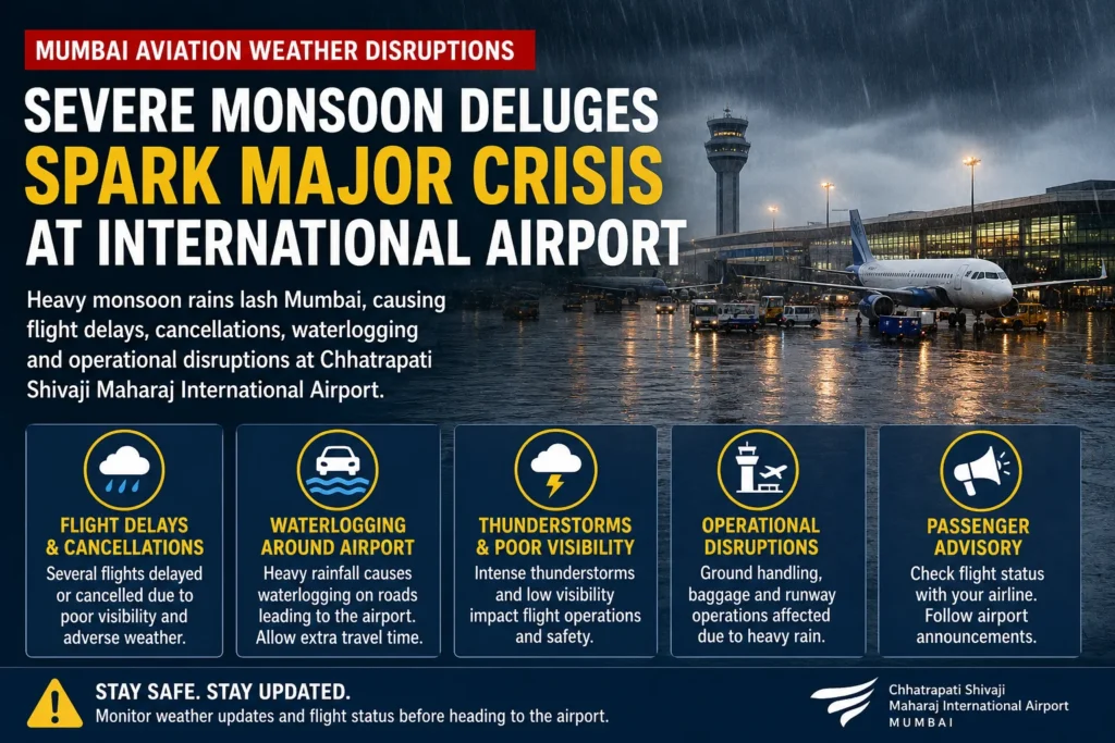 Severe monsoon weather hits Mumbai airport