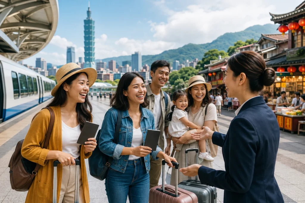 Southeast Asian travelers arriving in Taiwan