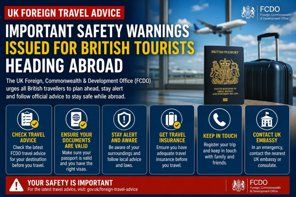 UK travel safety advice infographic