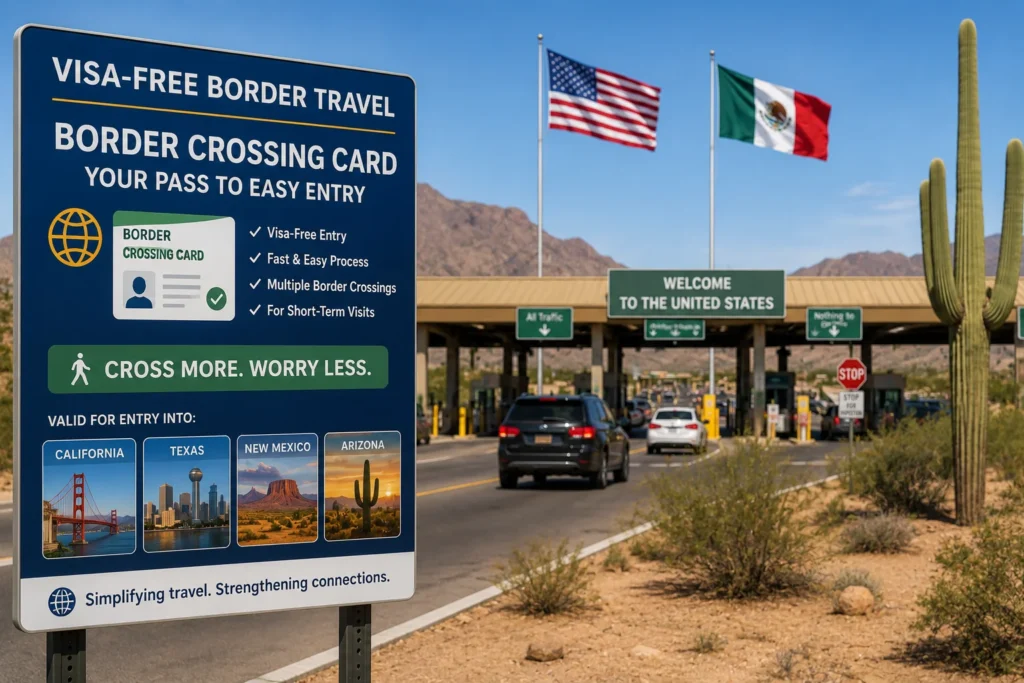 Visa-free border travel checkpoint scenery