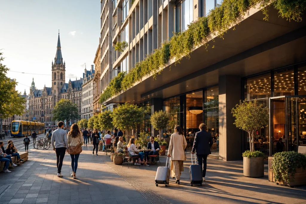 dynamic lifestyle hotel in vibrant Leipzig street
