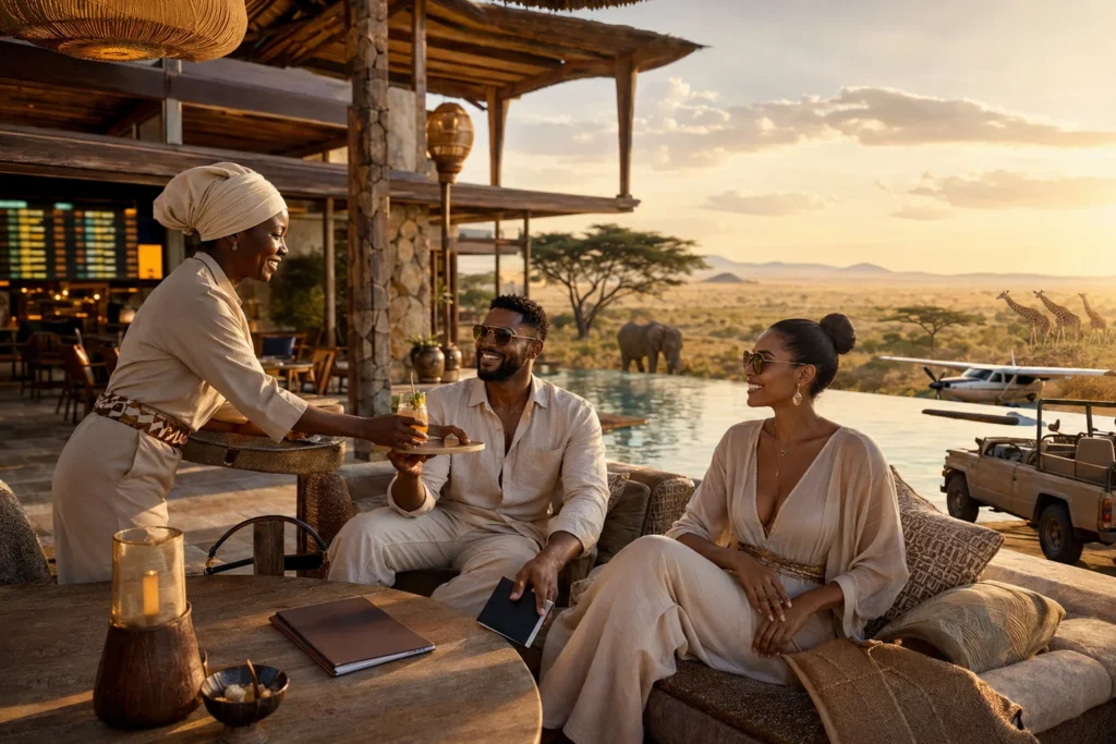 luxury safari escape at golden hour