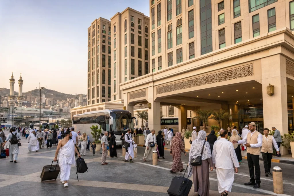 modern hotel welcoming pilgrims in makkah