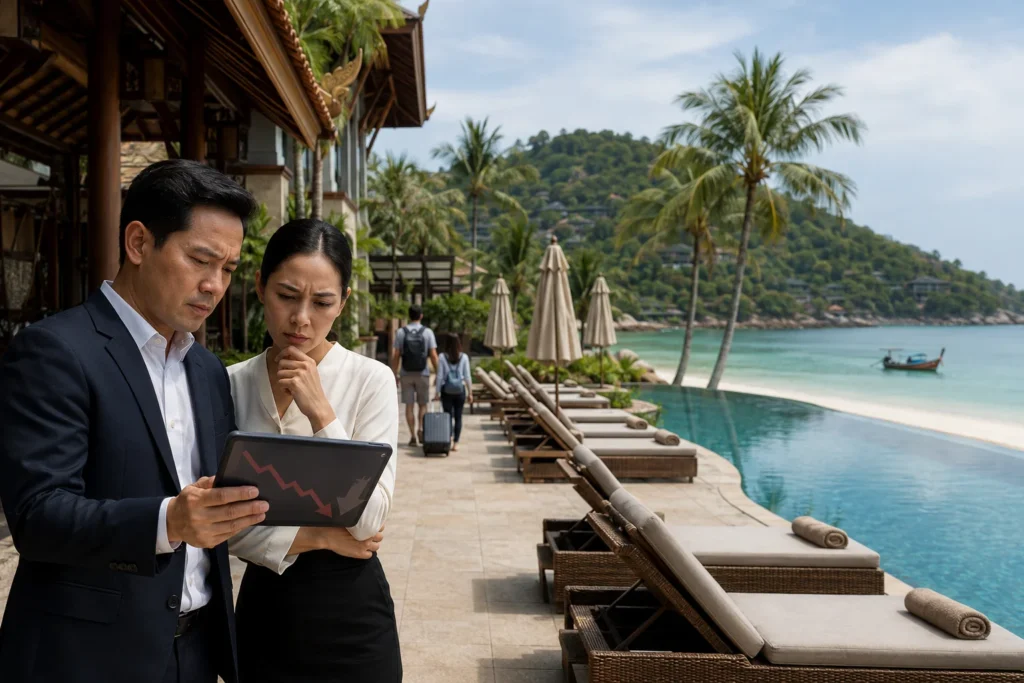 quiet beachfront resort with concerned managers