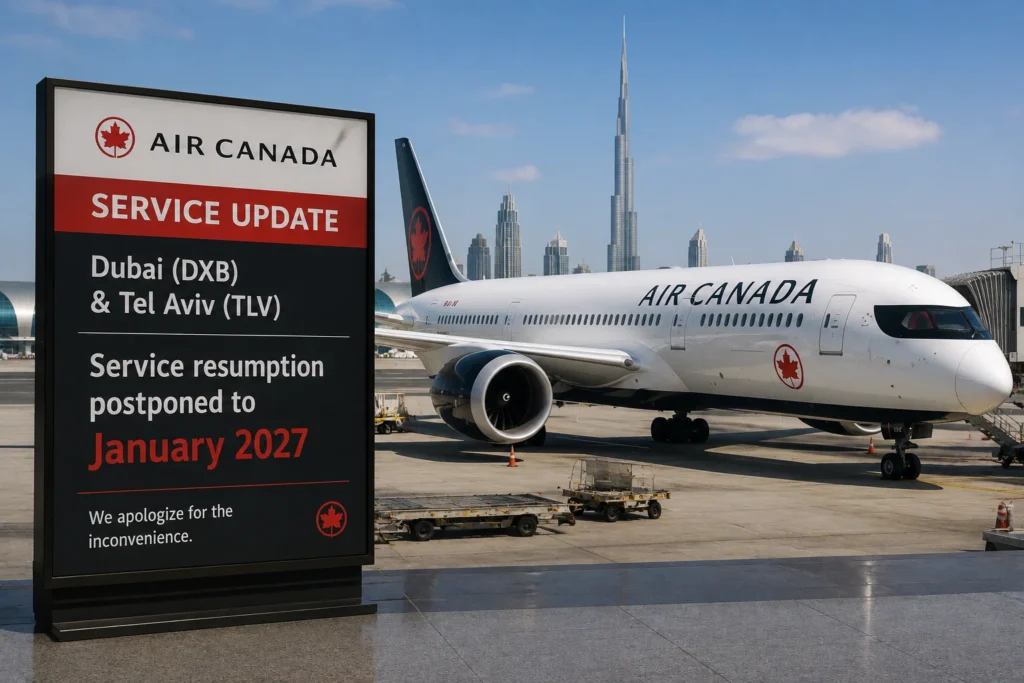 Air Canada Service Update at Dubai Airport