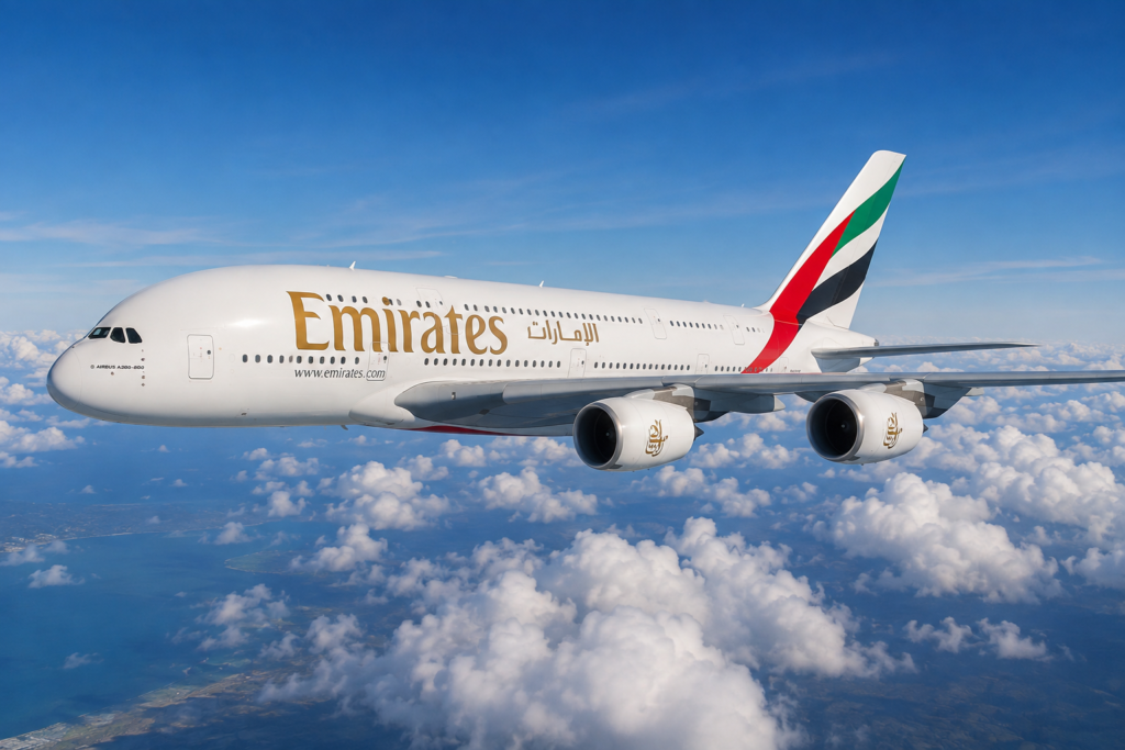 Emirates A380 Above the Clouds
