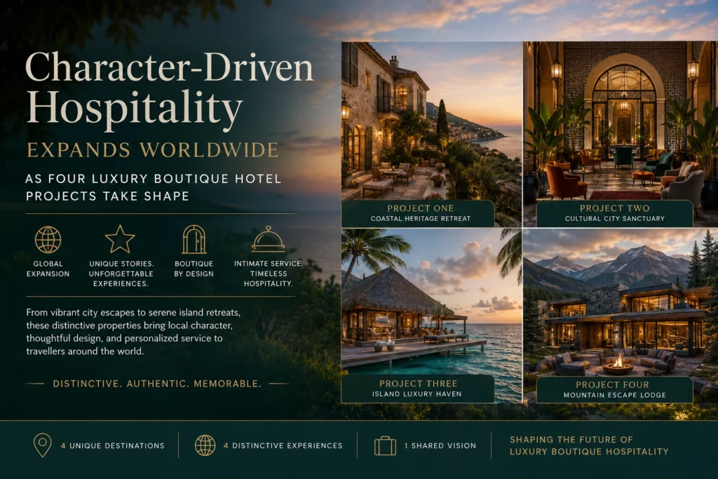 Character-Driven Hospitality Expands Worldwide as Four Luxury Boutique Hotel Projects Take Shape