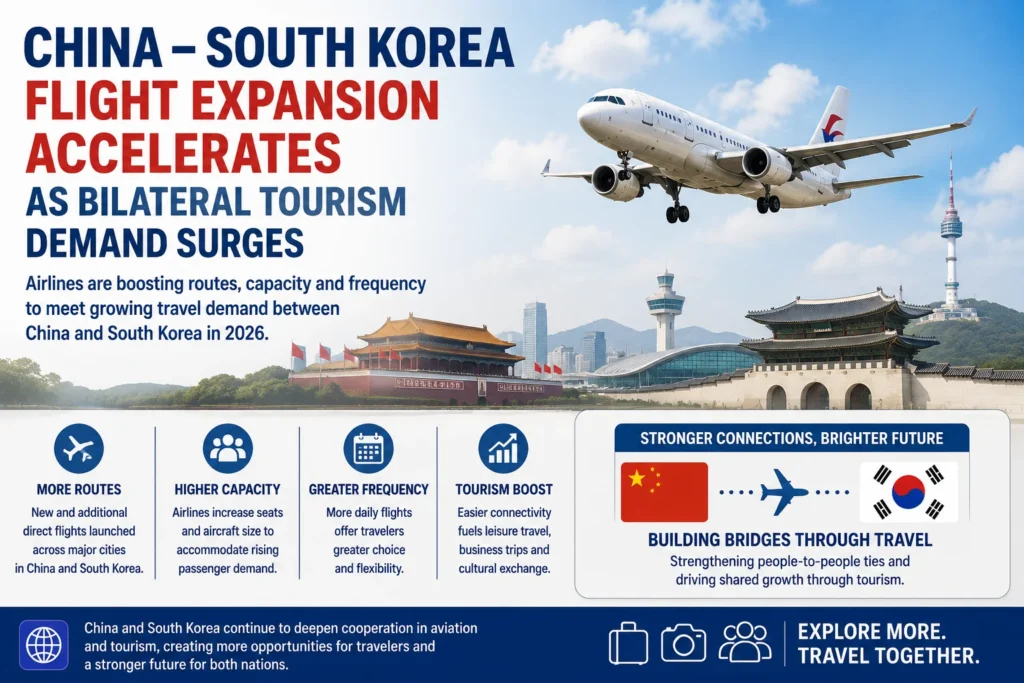 China–South Korea Flight Expansion Infographic