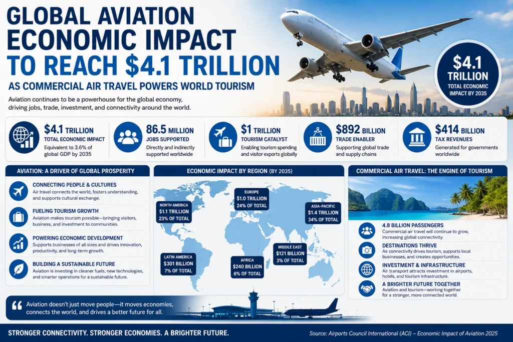 Global Aviation Economic Impact Infographic