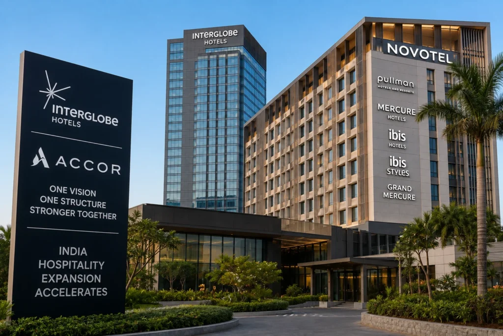 Modern Hotel Complex Under Blue Skies