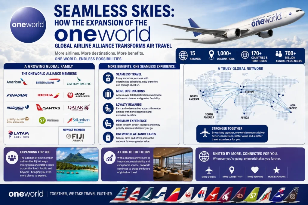 Oneworld Alliance Seamless Skies Infographic