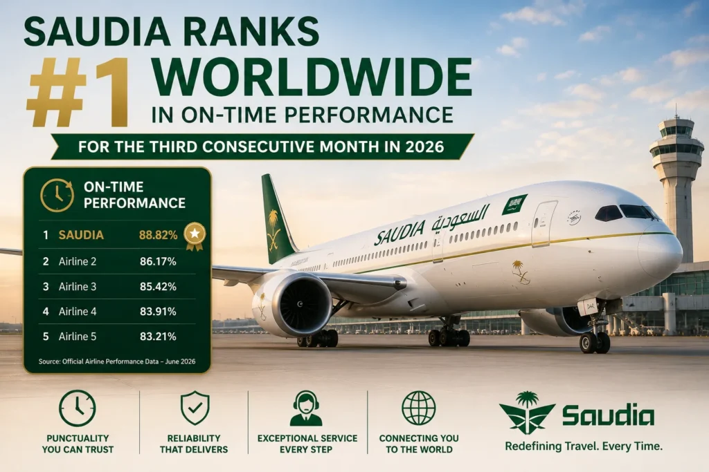 Saudia #1 Worldwide On-Time Performance