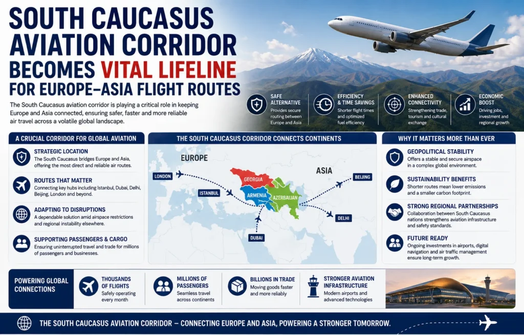 South Caucasus Aviation Corridor Infographic