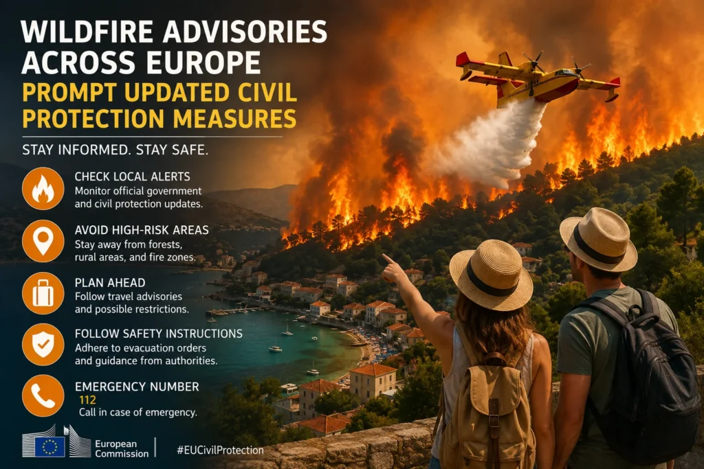 Wildfire Advisories Across Europe Prompt Updated Civil