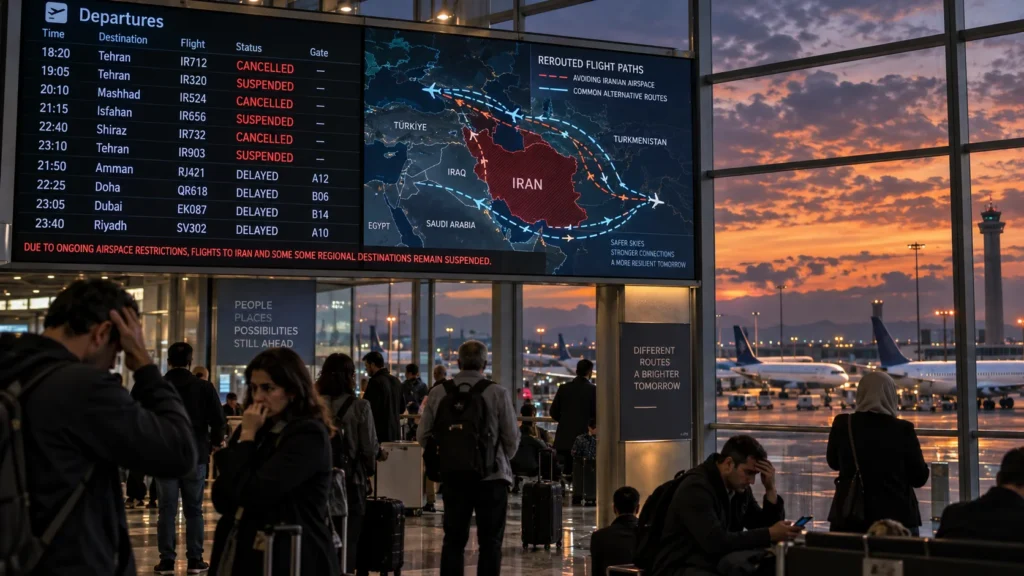 Airport Delays at Sunset