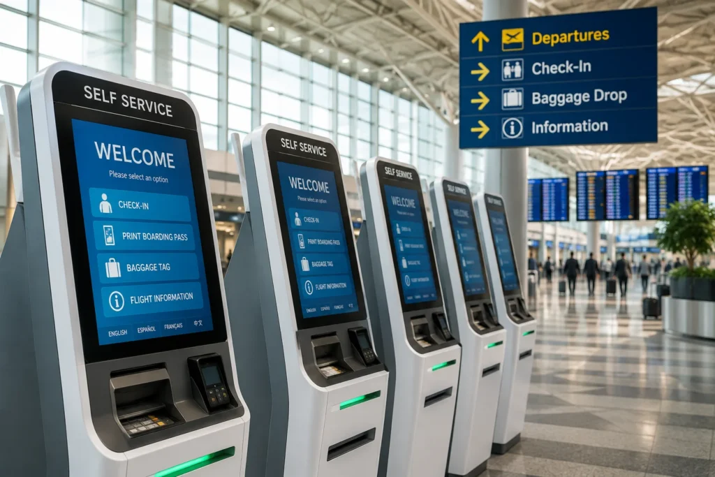 Airport Kiosk Industry Accelerates Global Aviation Infrastructure Transformation text free image