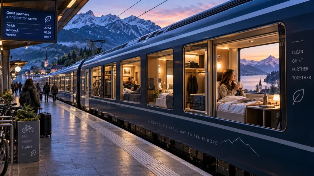 Alpine Sleeper Train at Dawn