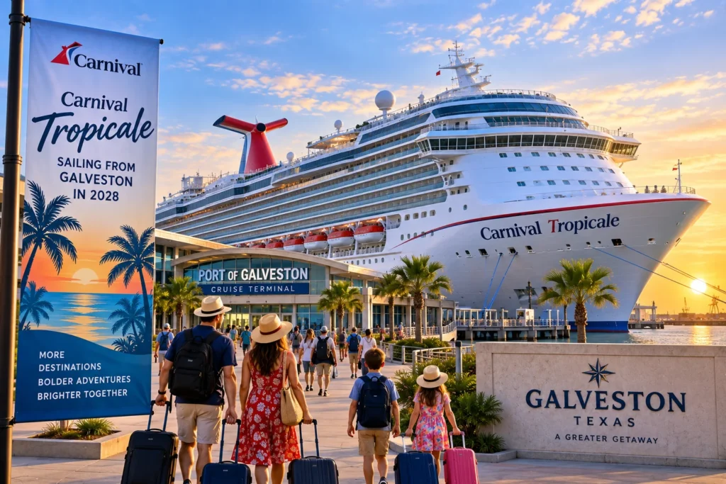 Carnival Tropicale at Galveston Sunset