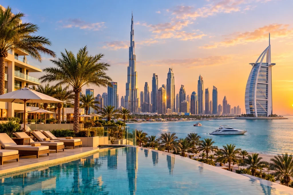 Dubai Luxury Skyline at Sunset