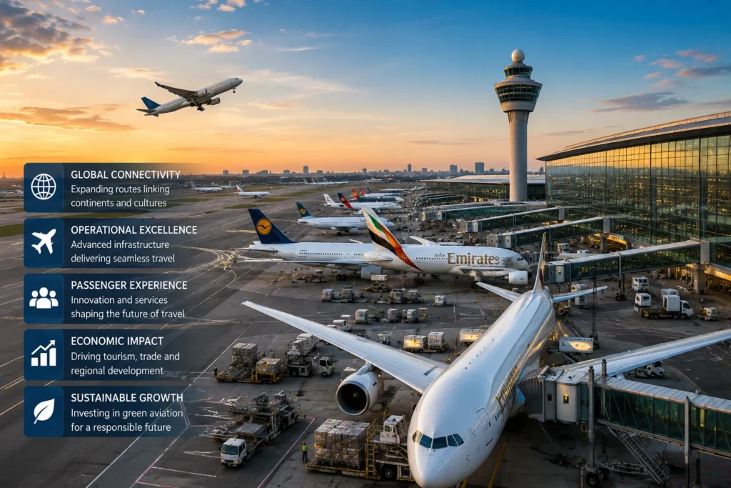 Global Airport Connectivity at Sunset