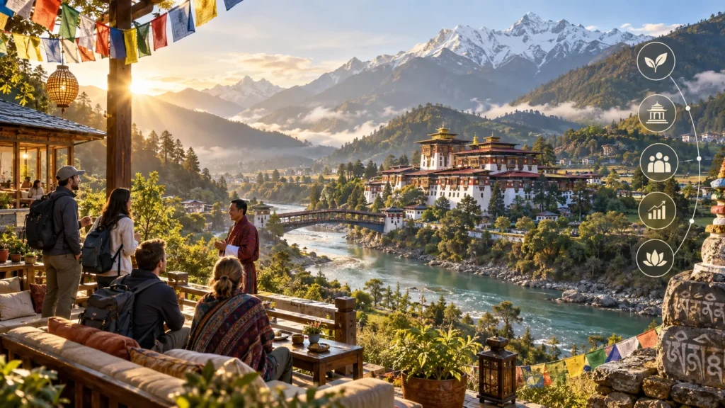Golden Dawn at a Himalayan Dzong