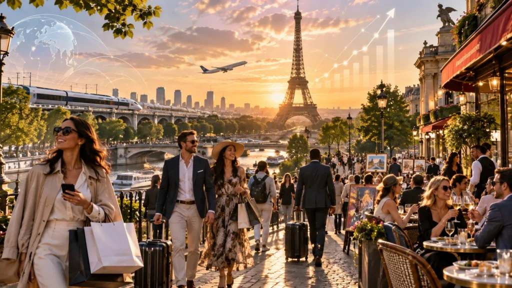 Golden-Hour Paris Travel Panorama