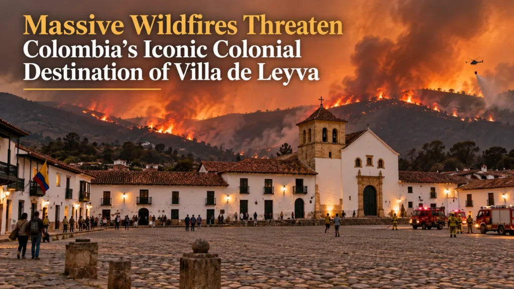 Massive Wildfires Threaten Colombia’s Iconic Colonial Destination of Villa de Leyva