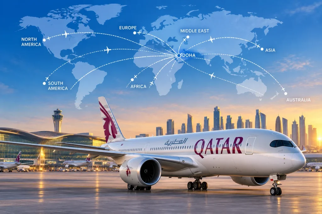 Qatar Airways Global Connections at Dawn