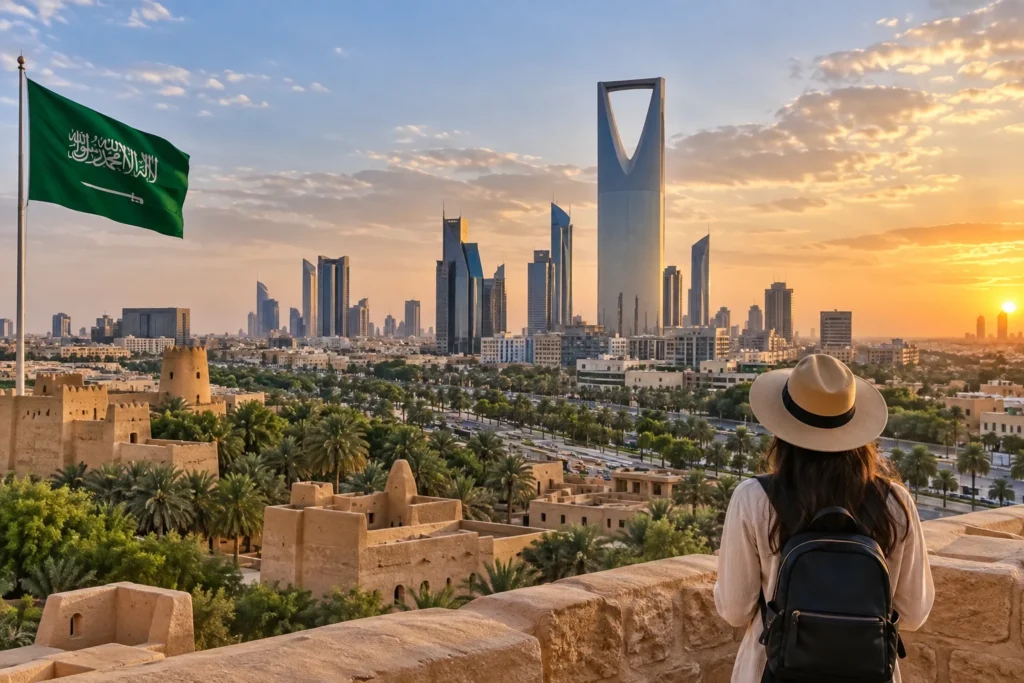 Riyadh Sunset from a Historic Lookout