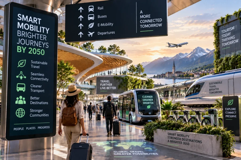 Smart Mobility Hub at Sunset