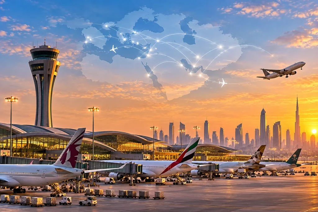 Sunset Horizons Middle East Aviation Hub