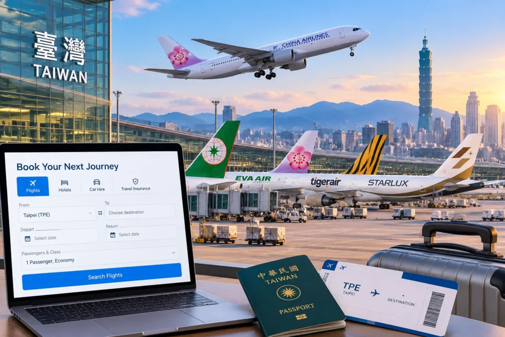Taiwan Aviation Travel Booking Scene