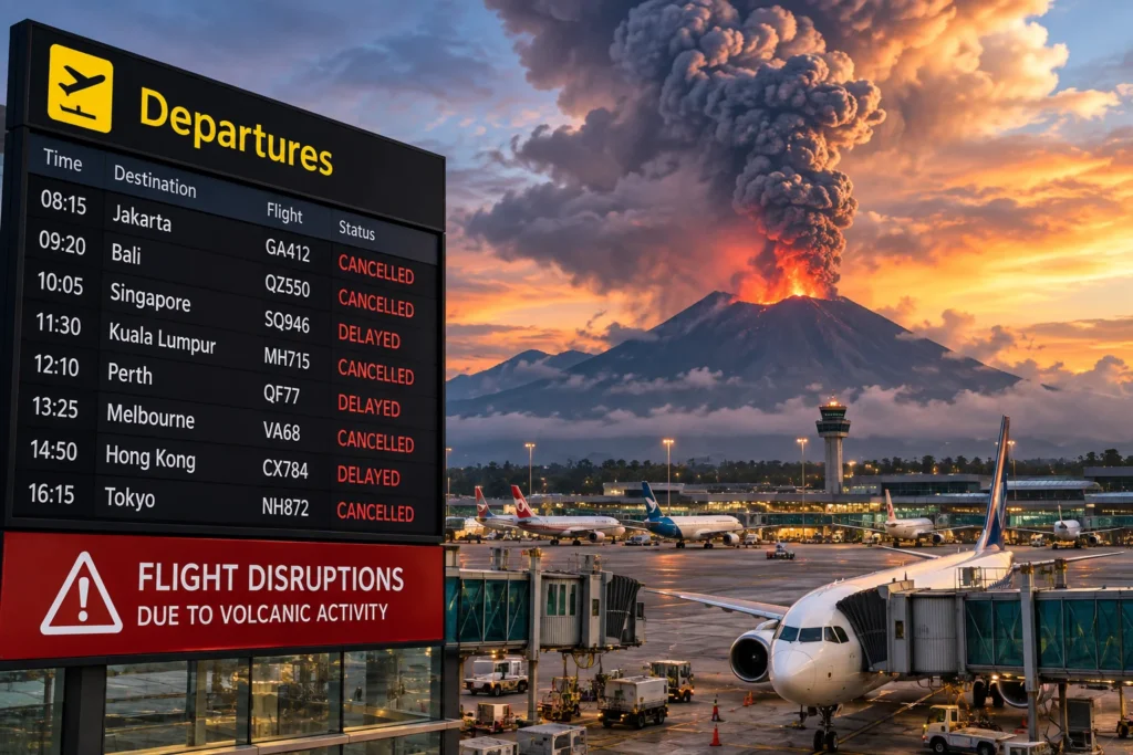 Volcanic Eruption Grounds Airport Departures
