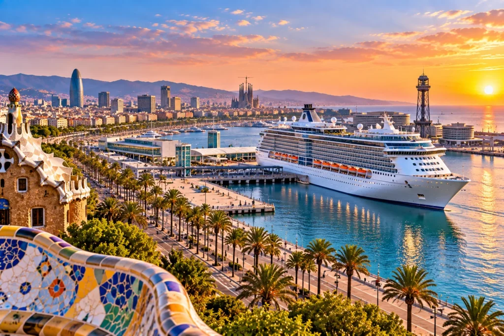 Barcelona Harbor at Golden Hour