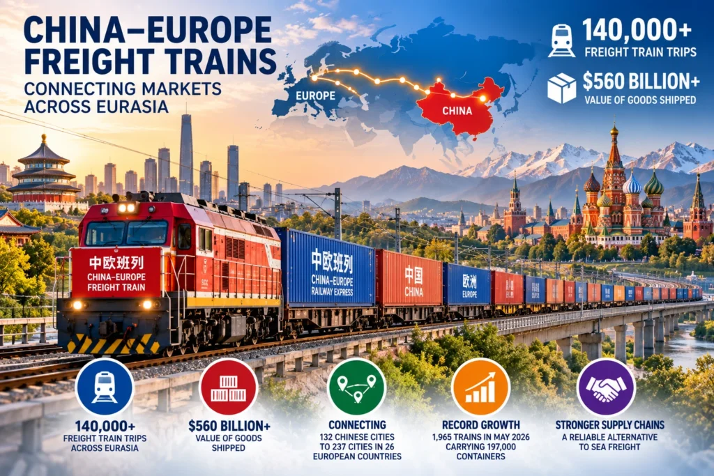 China–Europe Freight Express Infographic