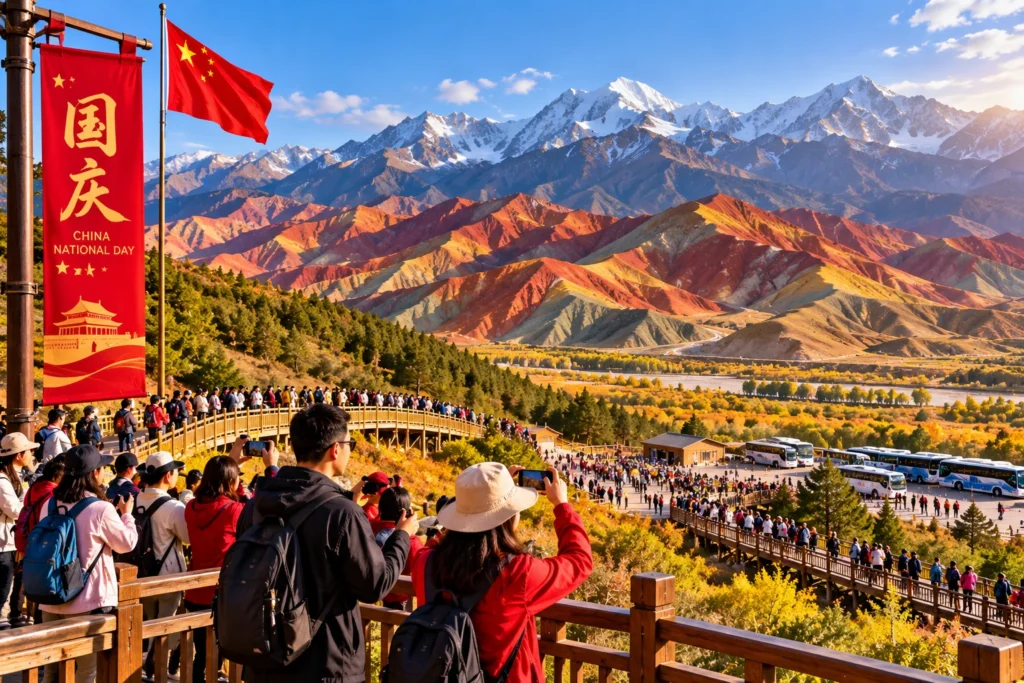 Festive Views of Rainbow Mountains