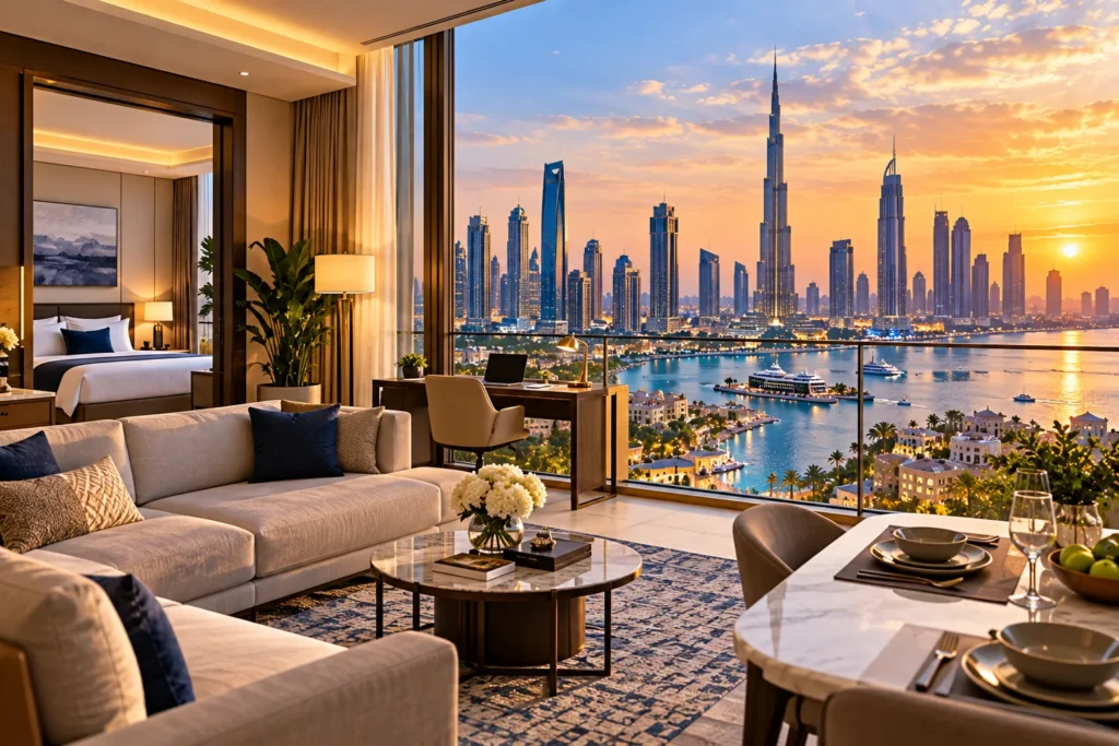 Golden-Hour Skyline Serviced Apartment