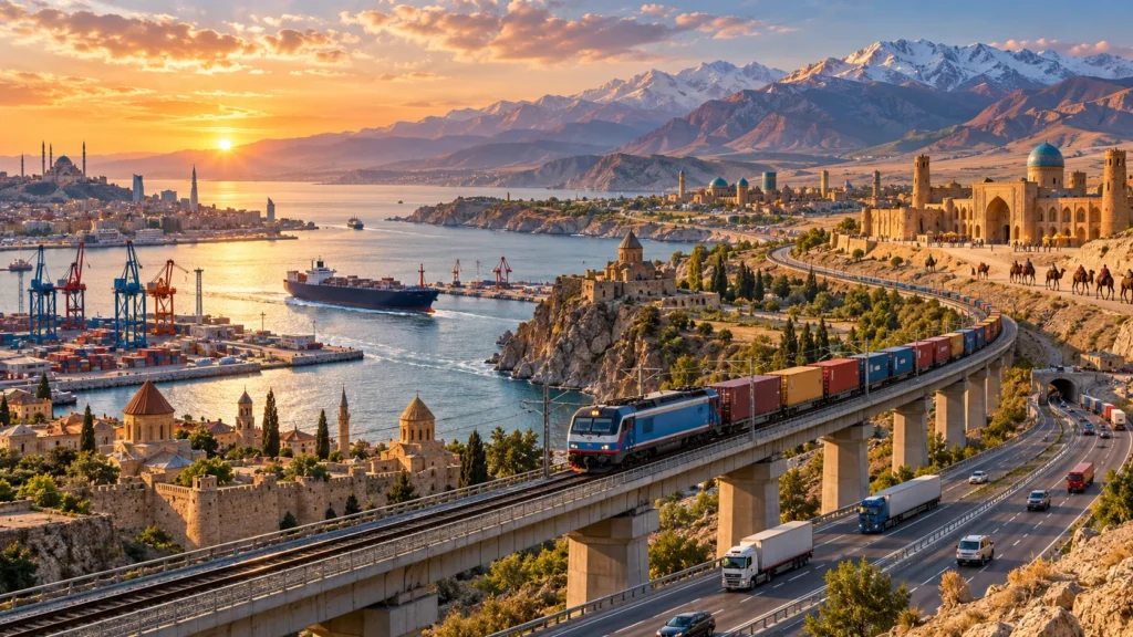 Golden Silk Road at Sunset