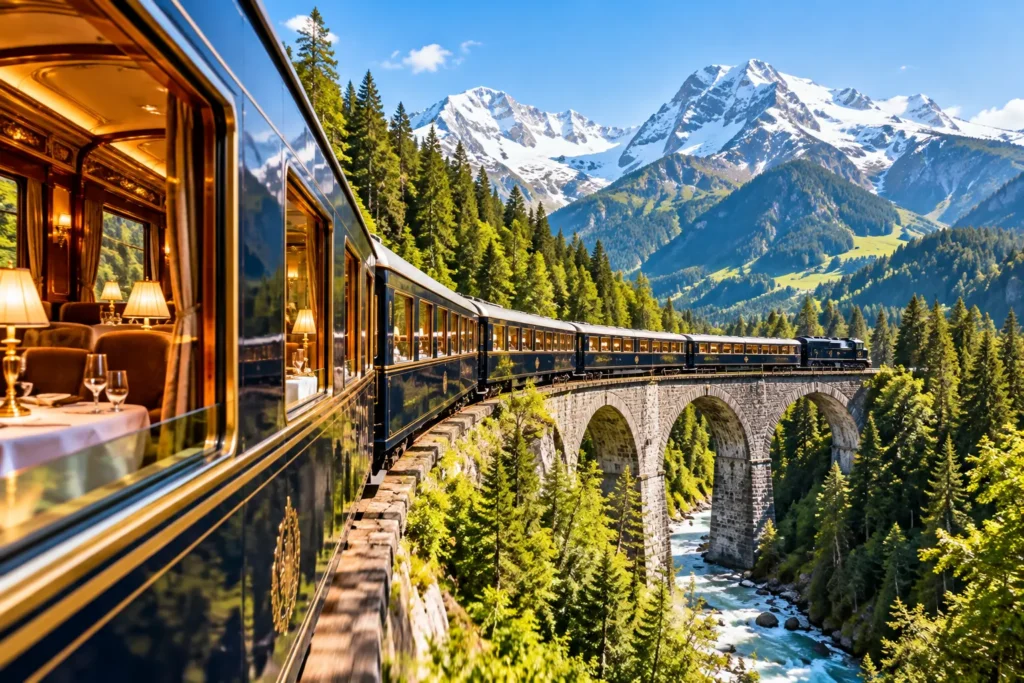 Luxury Train Through Alpine Peaks