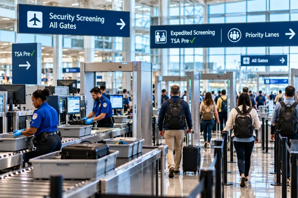 Modern Airport Security Checkpoint