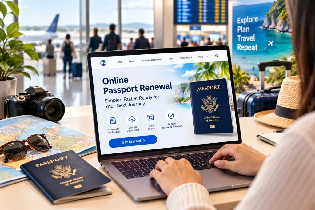 Online Passport Renewal at the Airport