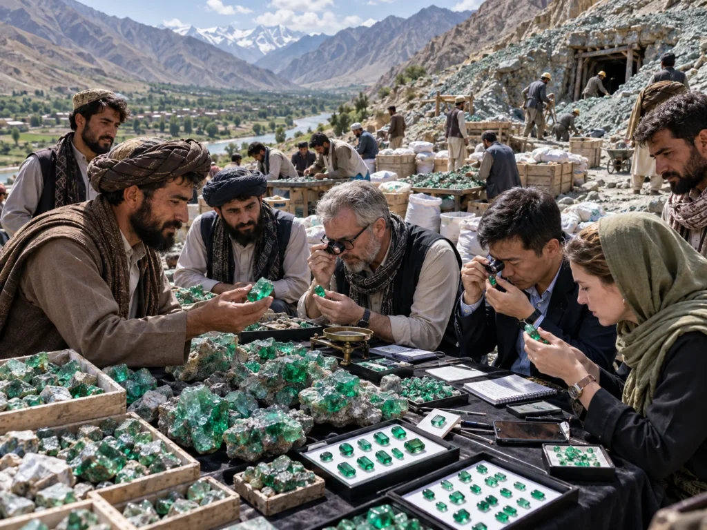 Panjshir Emerald Trade Attracts International Gem Buyers as Local Extraction Expands